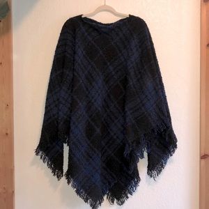 Plaid Blanket Poncho